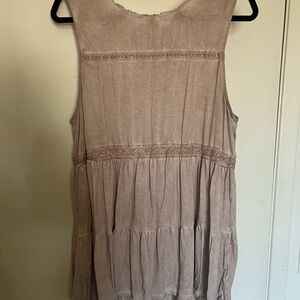 Torrid Pink Smocked Tiered Tank Top Sleeveless